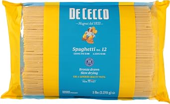 De Cecco Pasta, Spaghetti, No.12, 5 Pound (Pack of 4)