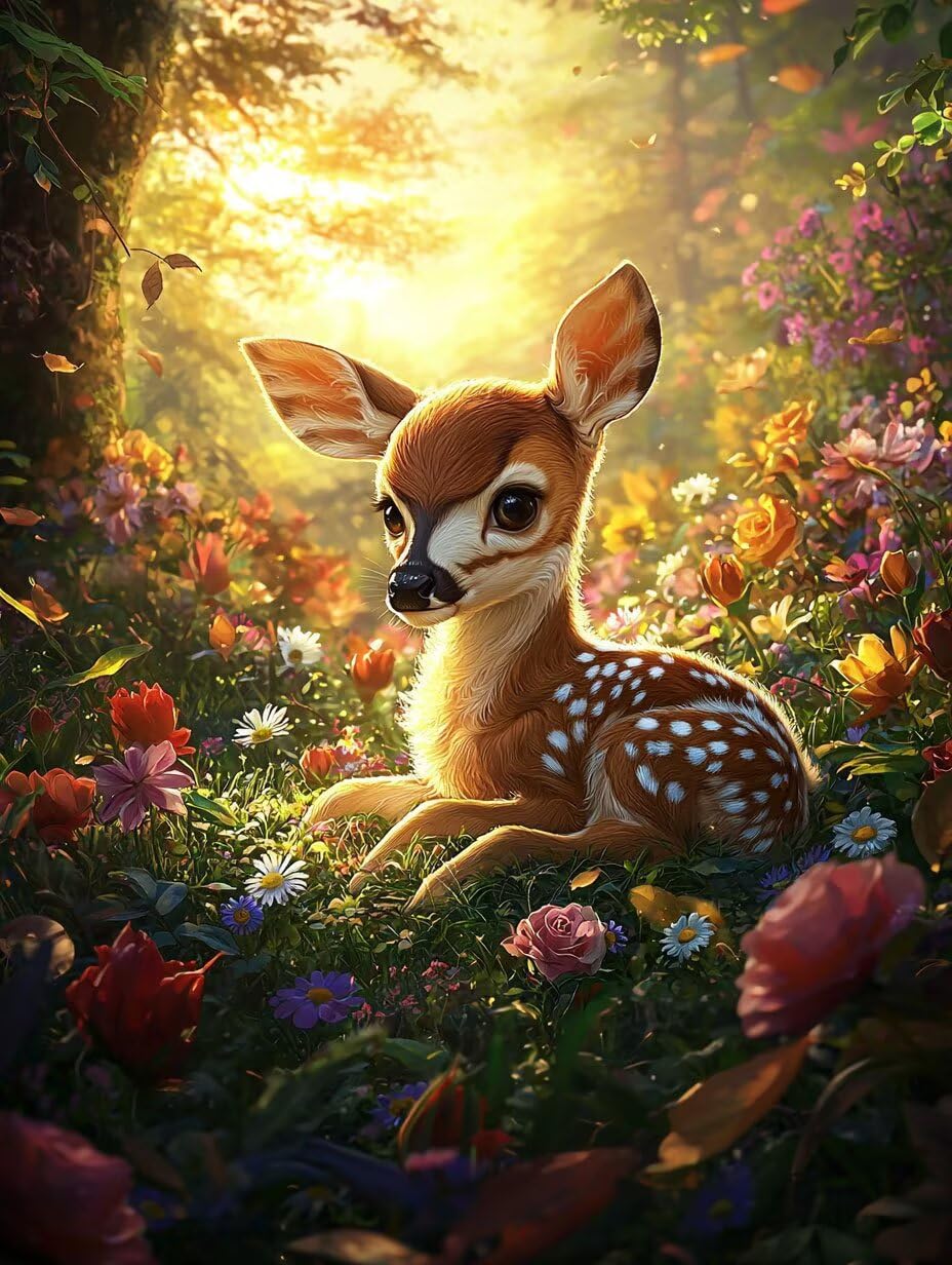 WEISHIWE Dipingere con i Numeri Adulti Cervo animale, 80x100cm s-193 | Paint by Numbers Kit con Pennelli e Acrilico Pigmento, Fai da te Olio La Pittura di Numeri Kit, Decora la Casa, senza Cornice