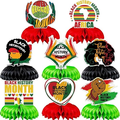 Miniatura 1 de Decoraciones de fiesta del mes de la historia negra, centros de mesa de nido de abeja, 8 piezas afroamericanas BHM Country Festival, historia negra,