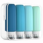 Mrsdry Travel Bottles for Toiletries, Large 6oz Travel Size Containers, BPA Free Leak Proof Tubs Refillable Liquid Accessories with Toiletry Bag for Cometic Shampoo and Lotion Soap (4 Pack)