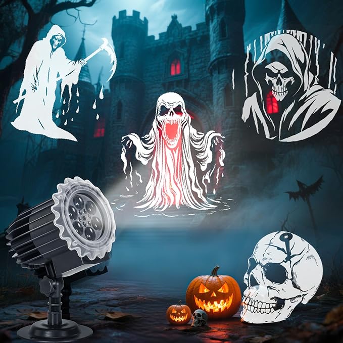 Giant Spiders Halloween Projector Outdoor Indoor,2025 Upgraded 3D Dynamic Halloween Decorations - View #2