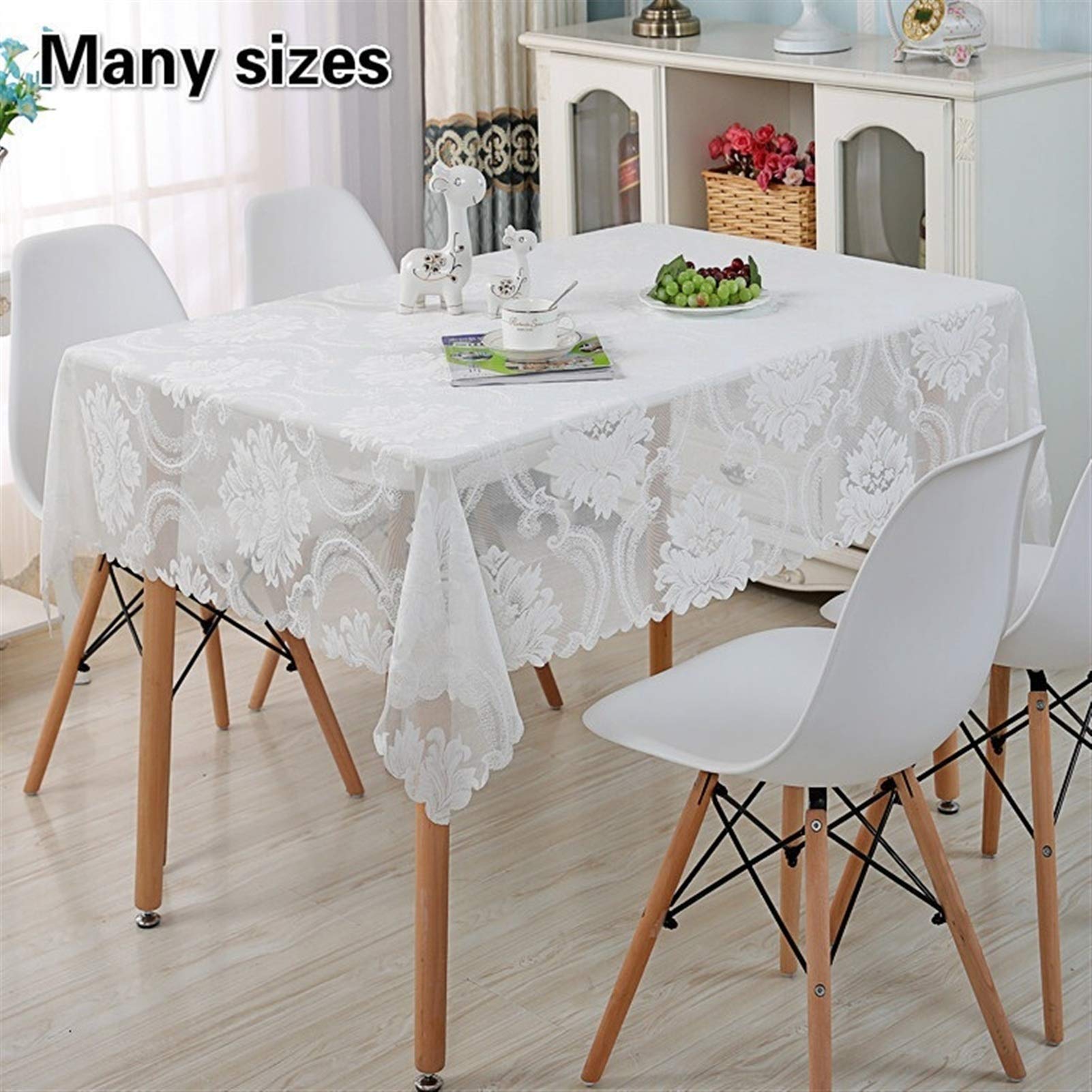 Weiße Spitze Tischdecke Einfache weiße Jacquard Literarische Spitze Tischdecke Klavier-Kabinkasten (Color : W (White 60x60cm)