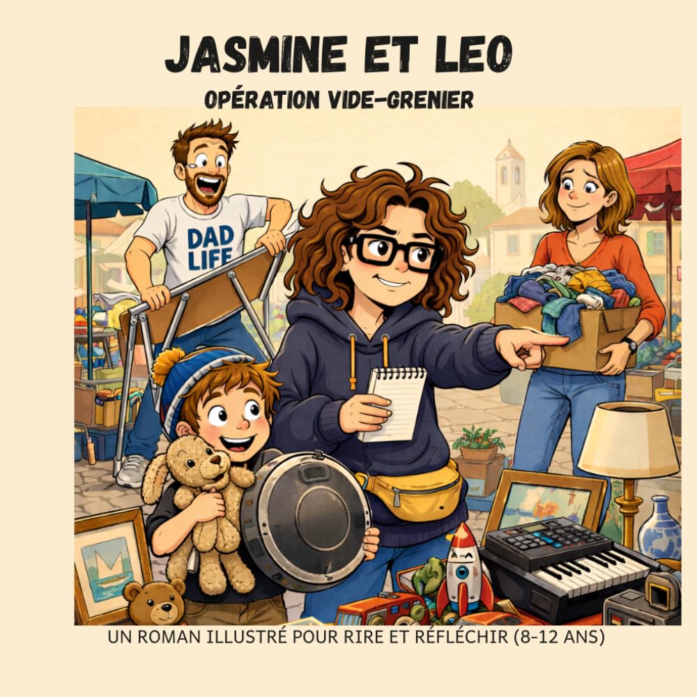 Jasmine et Léo : Tome 3 : Opération Vide-Grenier: Un roman illustré pour enfants sur le tri, l'argent de poche et les souvenirs.