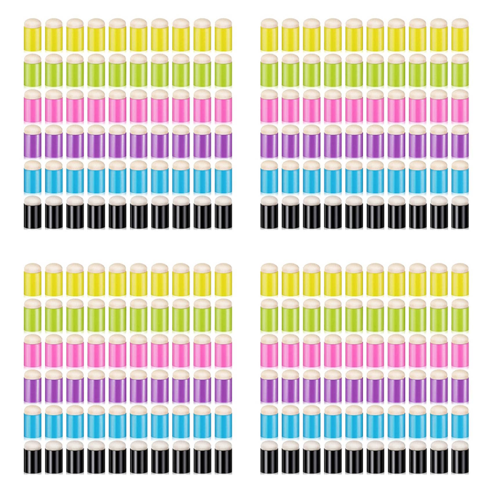 Jnchdghwa 240 Pieces Finger Sponge Daubers Finger Painting Sponge Craft Drawing Sponge Dauber Set for Painting Art Ink Crafts