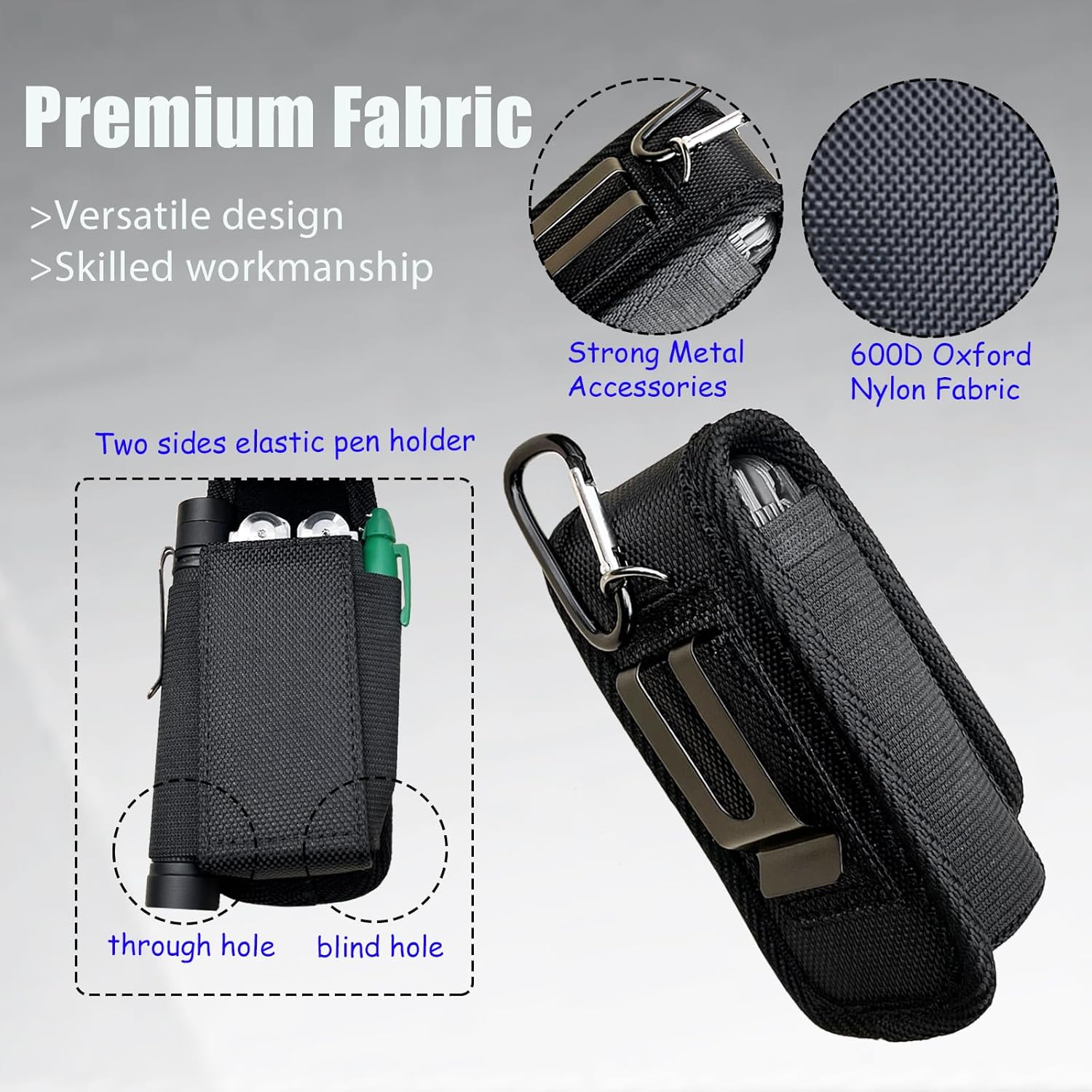 Multitool Sheath Nylon Belt Clip Holster-Magnetic Closure EDC Tactical Pouch Compatible with Leatherman Folding Tool, Pocket Knife Organizer, Multi-Purpose Waist Tool Holder for Camping Hiking