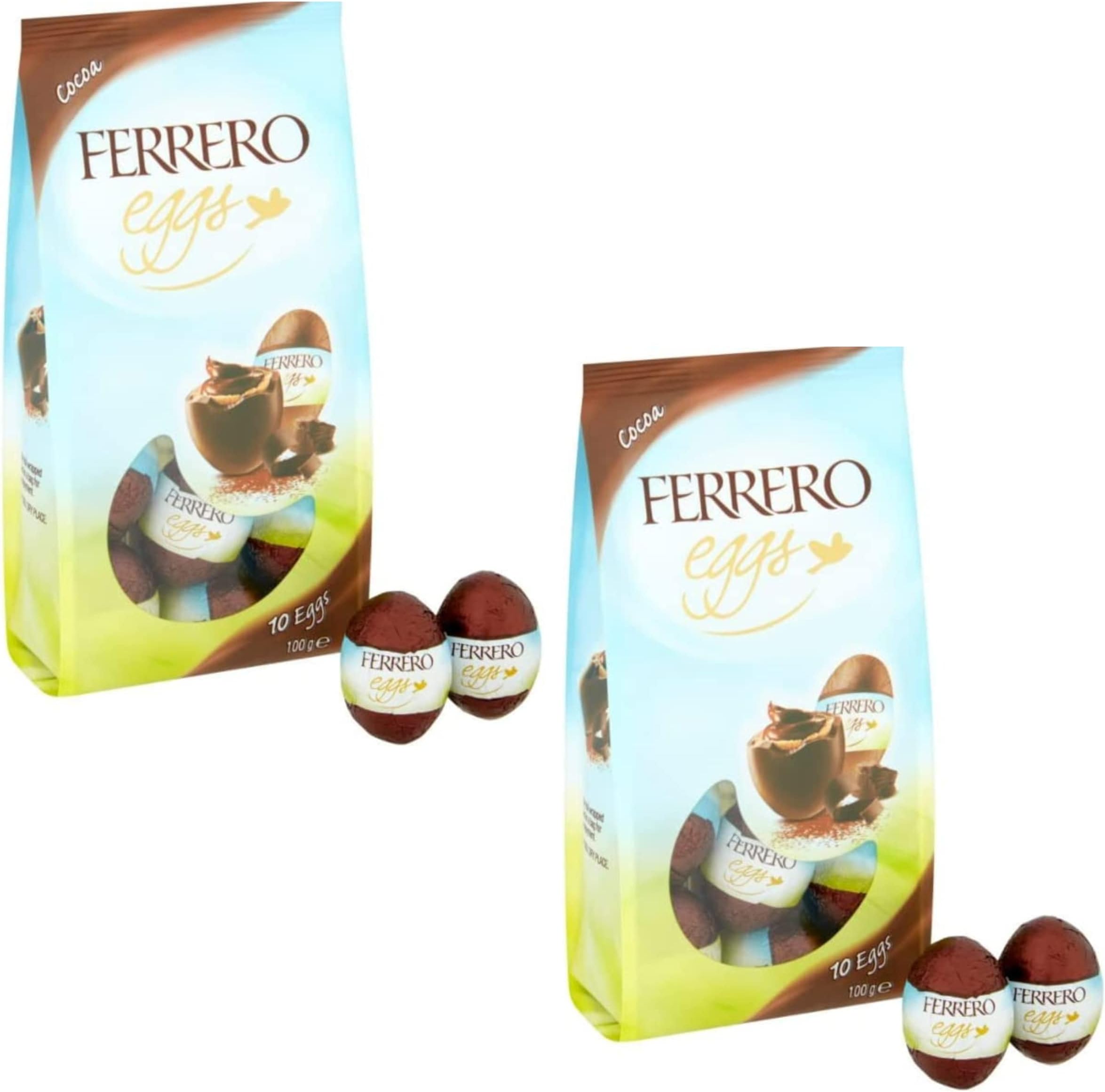 2x Ferrero Rocher Cocoa Crispy Mini Chocolate Easter Eggs Bags | Chocolate Bouquet Kit | Bulk Chocolate Eggs | Gifts for Women Men Kids | Thank You Chocolate Gifts | 100g