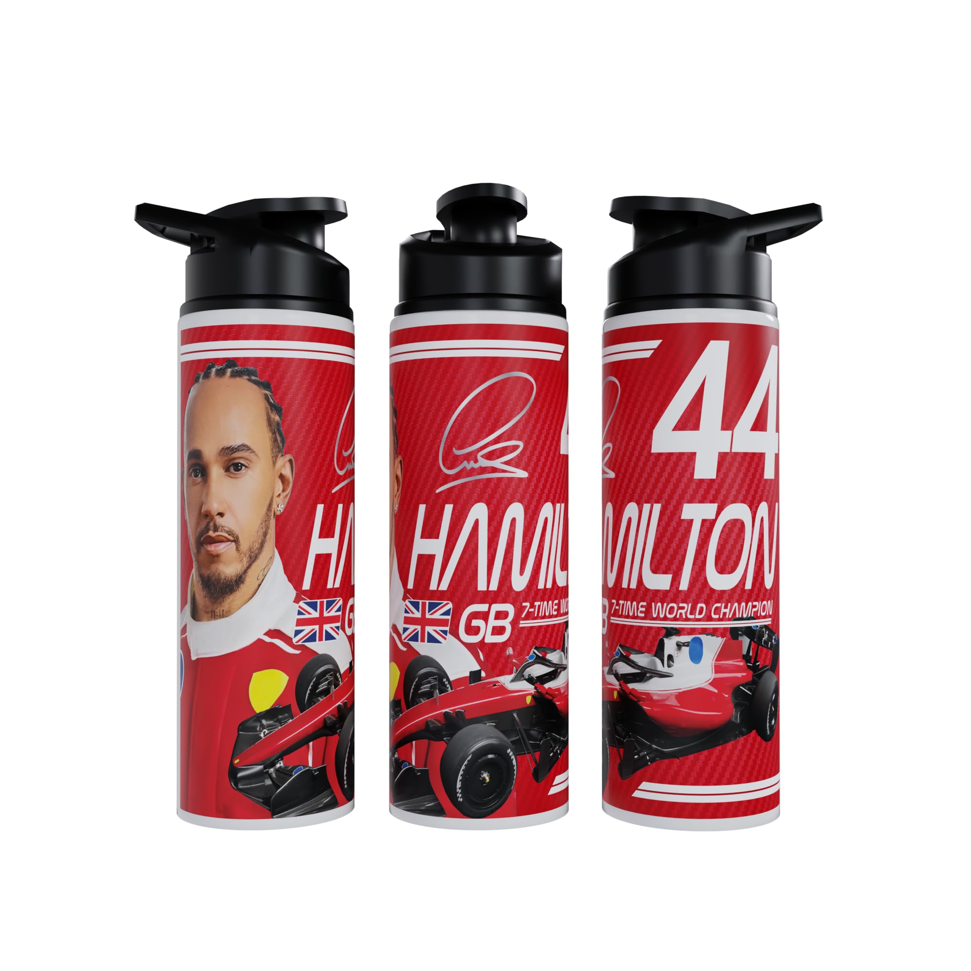 Partisan Hamilton Water Bottle F1 inspired Racing Fan Gift 750ml or 600ml Aluminium Sports Bottle with Flip Lid Carry Handle 2026 (Red, 750.0, Millilitres)