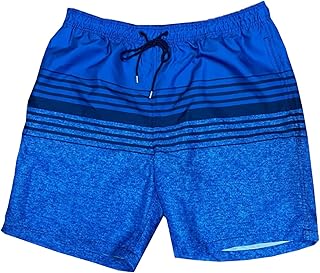 Kirkland Signature Menâ€™s Swim Trunk (Concrete Stripes, Medium)