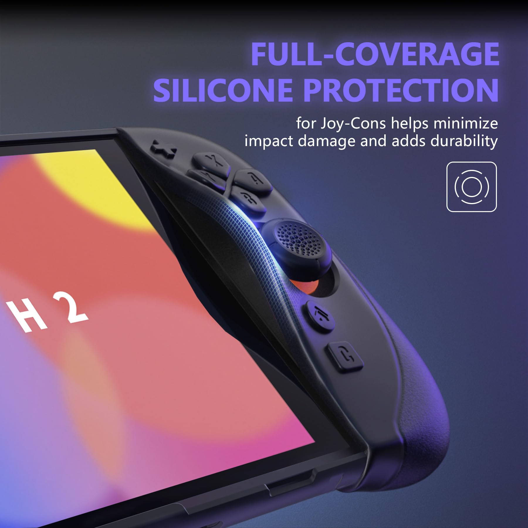 PlayVital Funda Protectora para Nintendo Switch 2 (2025) - Agarre de Silicona con Carcasa Trasera de PC, Protector con Soporte Plegable y Tapas para Joysticks - Serie Ranger (Negro)