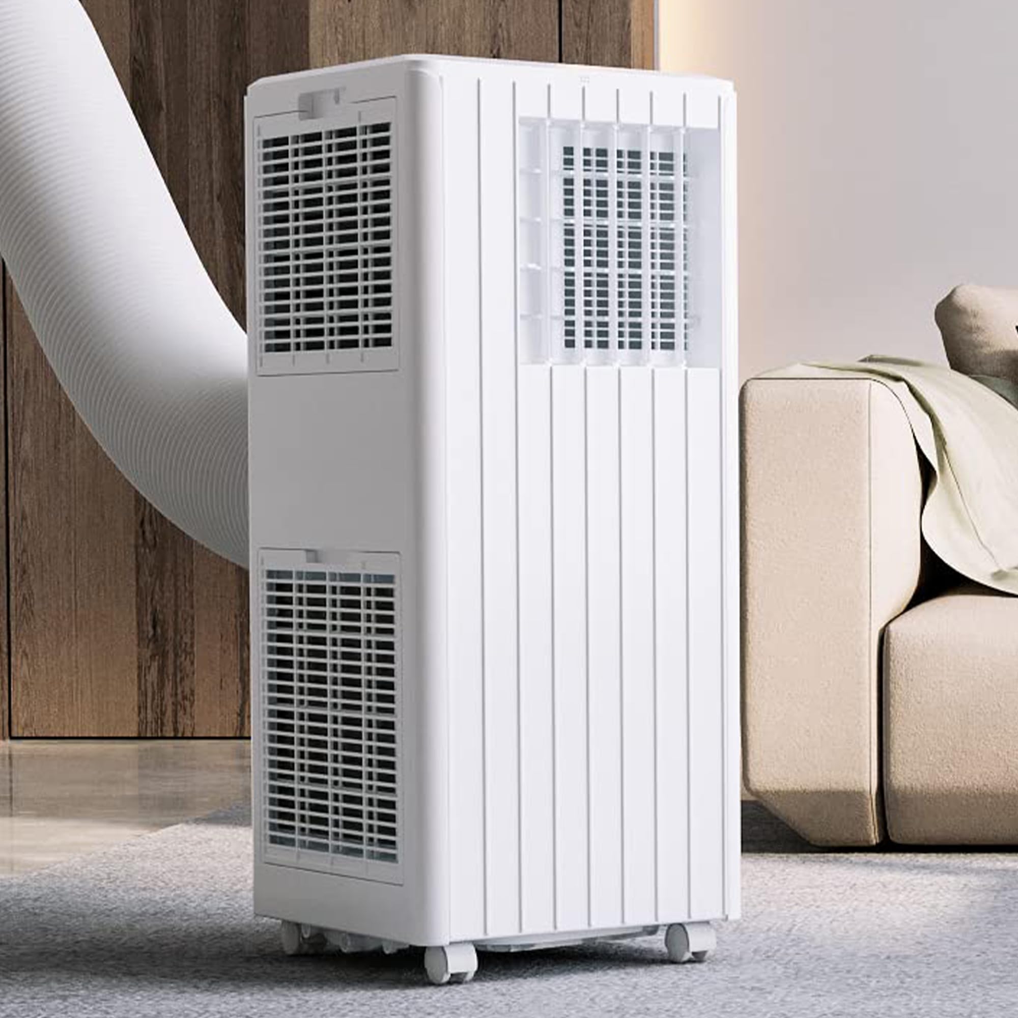 Aire Acondicionado Portátil 3 En 1 7000 BTU – Enfriamiento,Deshumidificador 36L/Día,Ventilador 2 Velocidades – Display Digital,Temporizador 24h,Control Remoto – Equipo Compacto y Eficiente