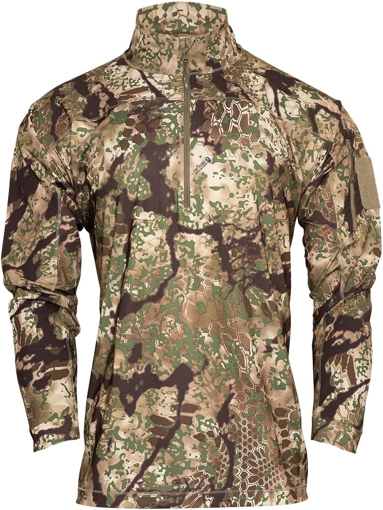 Kryptek Men's Valhalla 2 Long Sleeve Half Zip, Lightweight Camo Hunting Shirt : Clothing, Shoes & Jewelry