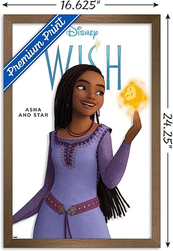 Miniatura 59 de Trends International Disney Wish Asha Feature Series - Póster de pared, 34 pulgadas de largo x 22.4 pulgadas, versión enmarcada en caoba