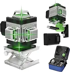Nível Laser 4D 16 Linhas Verde Profissional,Com Suporte Para Controle Remoto,Nivel Laser, Recarregável,30 Metros,para Construção, Decoração e DIY