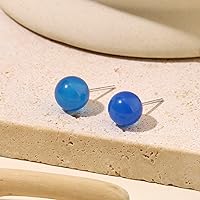 Vista 29 de Natural Stone Stud Earrings for Women 8mm Sterling Silver Genuine Gemstone Earrings Handmade Sterling Silver Crystal Stud Earrings for Women