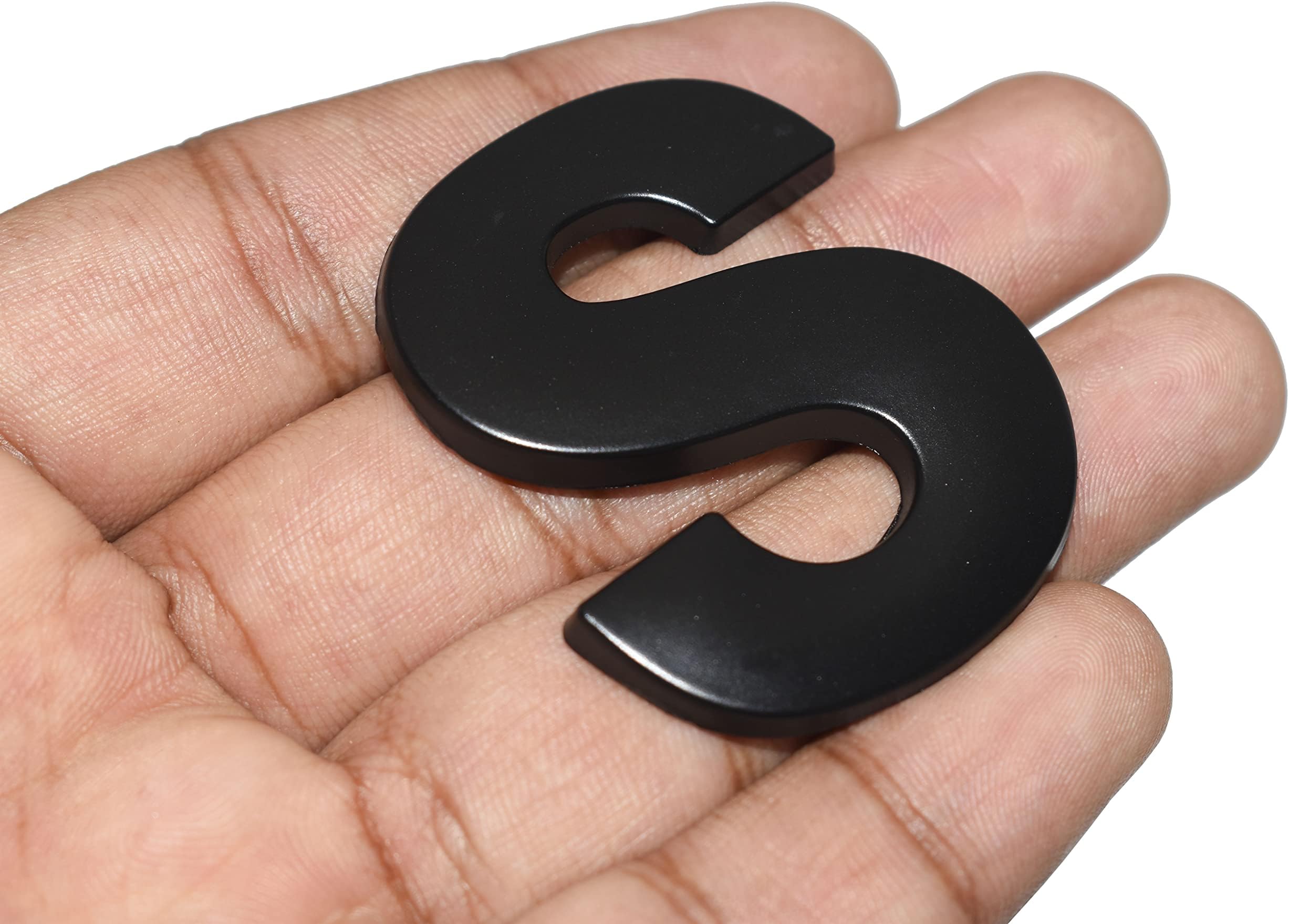 Metal Alphabet Stickers for Cars, Bikes and Other Decor (S - Black)