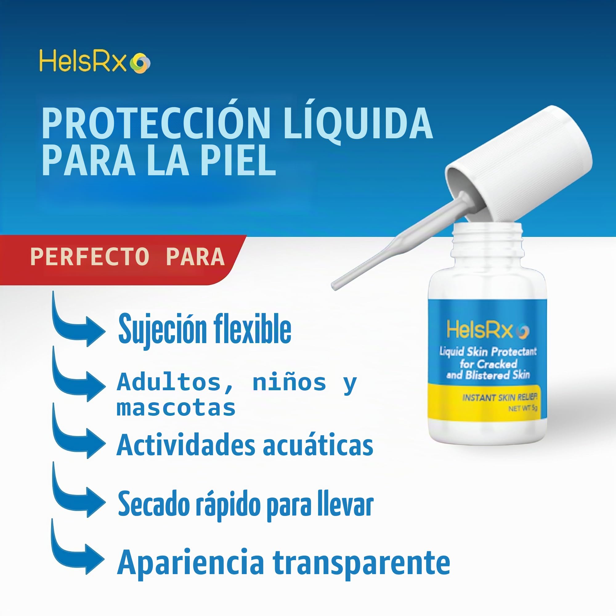 Vendaje líquido, reparación líquida de la piel para talones, pies, dedos, rasguños y ampollas, tratamiento líquido impermeable para todas las áreas de la piel (0.17 onzas líquidas)