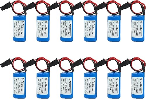 WELLVEUSPaquete de 12 1756-BA2 3.0V PLC de repuesto para Allen Bradley 1756-BA2 BR23A-AB 1745-B1