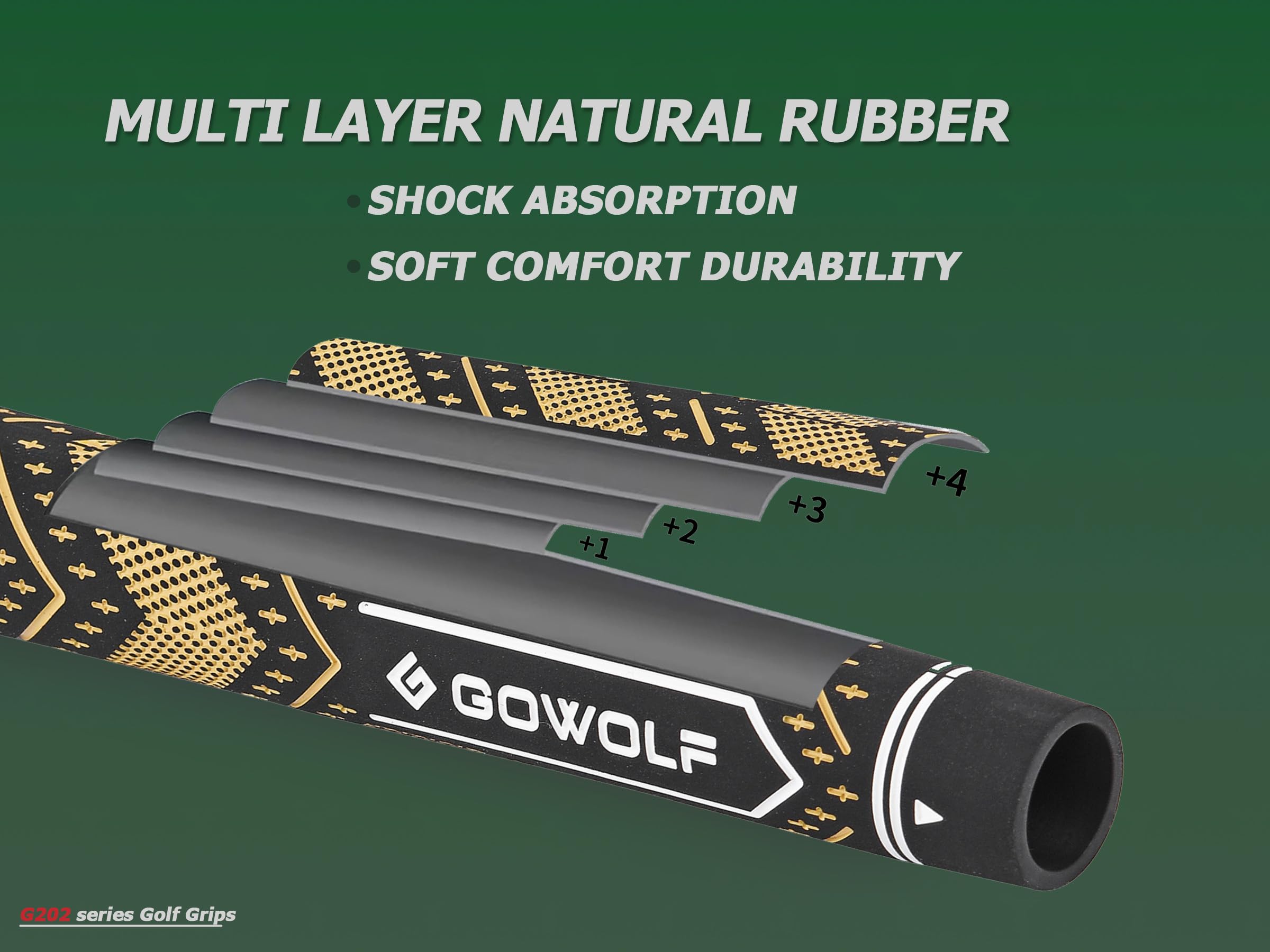 Gowolf Golfgriffe, Gummi, Multi-Compound-Golfschlägereisen, 13 Stück, farbige Oberabdeckung, SL02 Pro mit gratis 15 Bändern