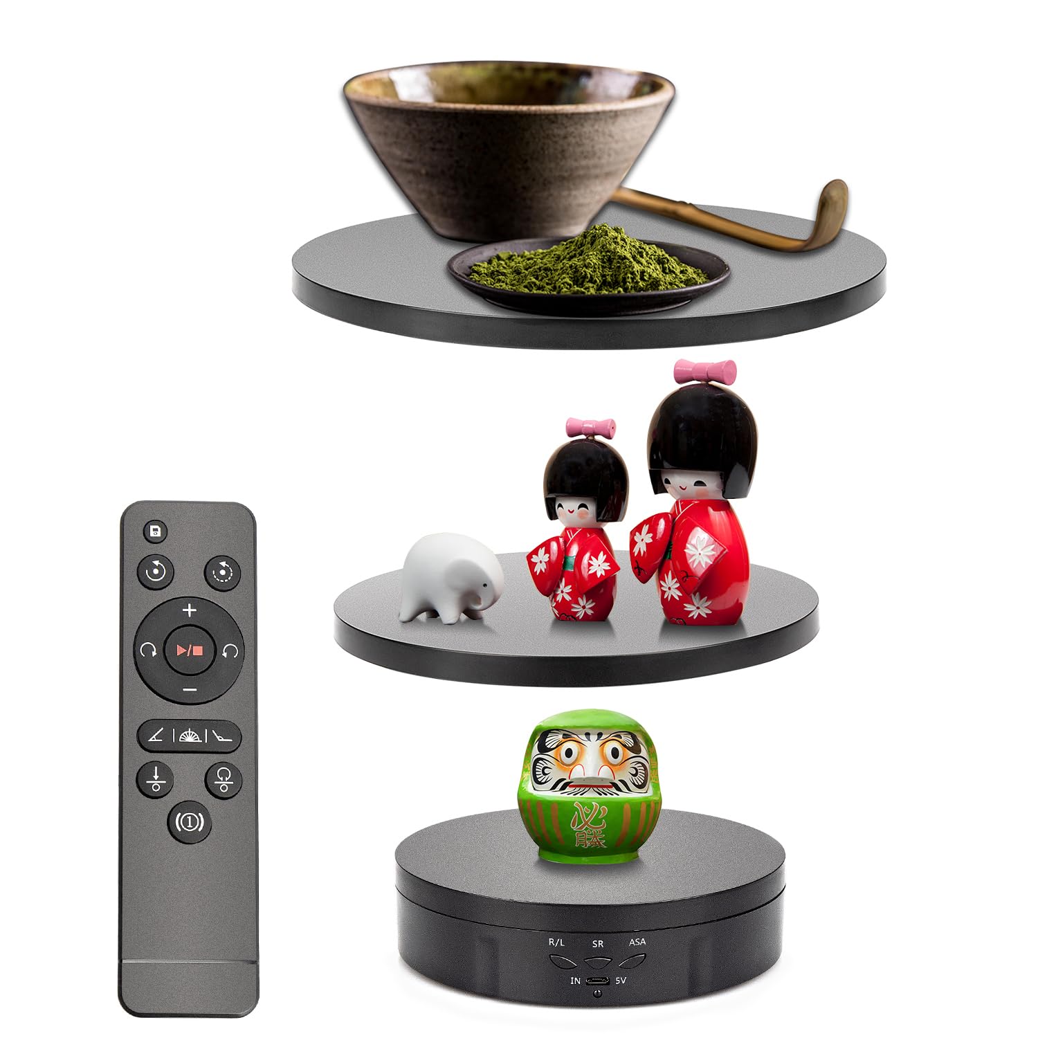 Amazon.co.jp: リモコンターンテーブル360度電動回転台直径15cm 18/22