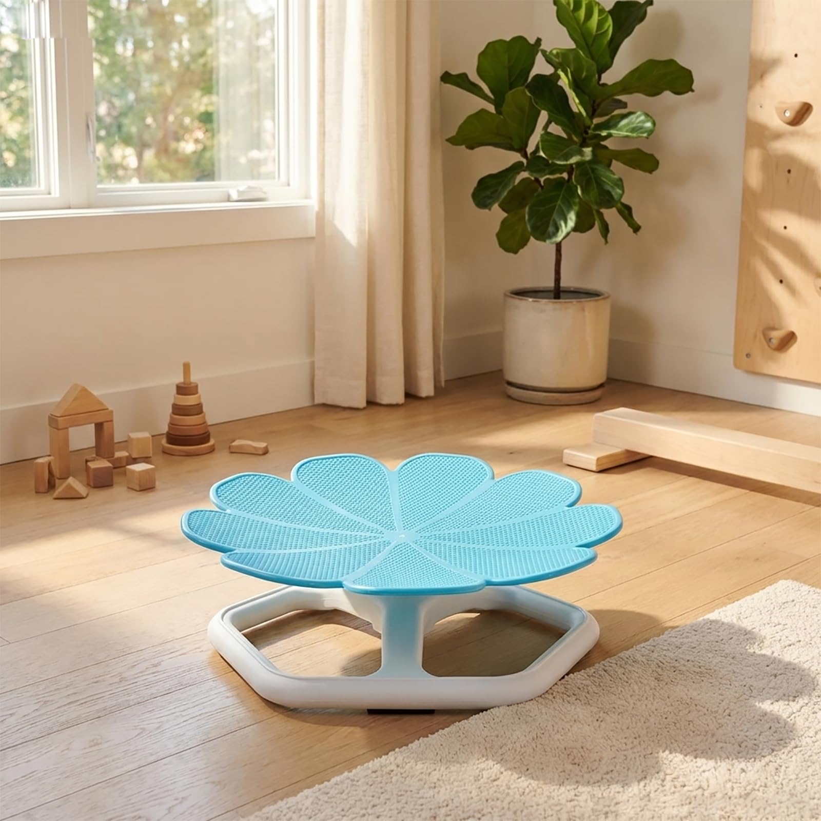 Sensorischer Drehstuhl für Kinder, Drehstuhlspielzeug mit 360°-Drehung, Gleichgewichtstrainingssitz für Autismus und ADHS, rutschfeste Basis, lustiges Indoor-Outdoor-Geschenk für Kleinkinder Green