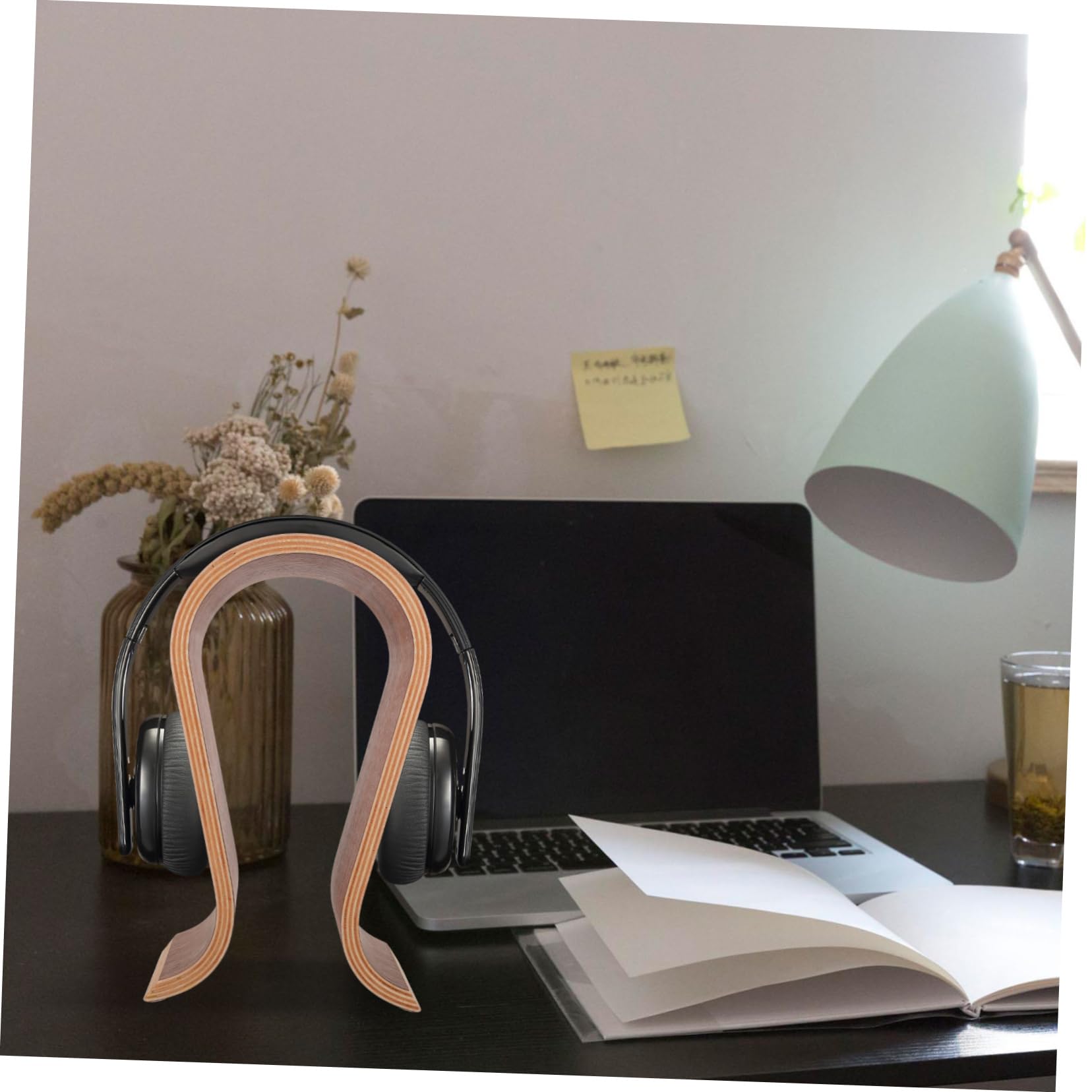 Mikikit Supporto per Cuffie U in Legno Espositore per Cuffie da Tavolo Compatibile