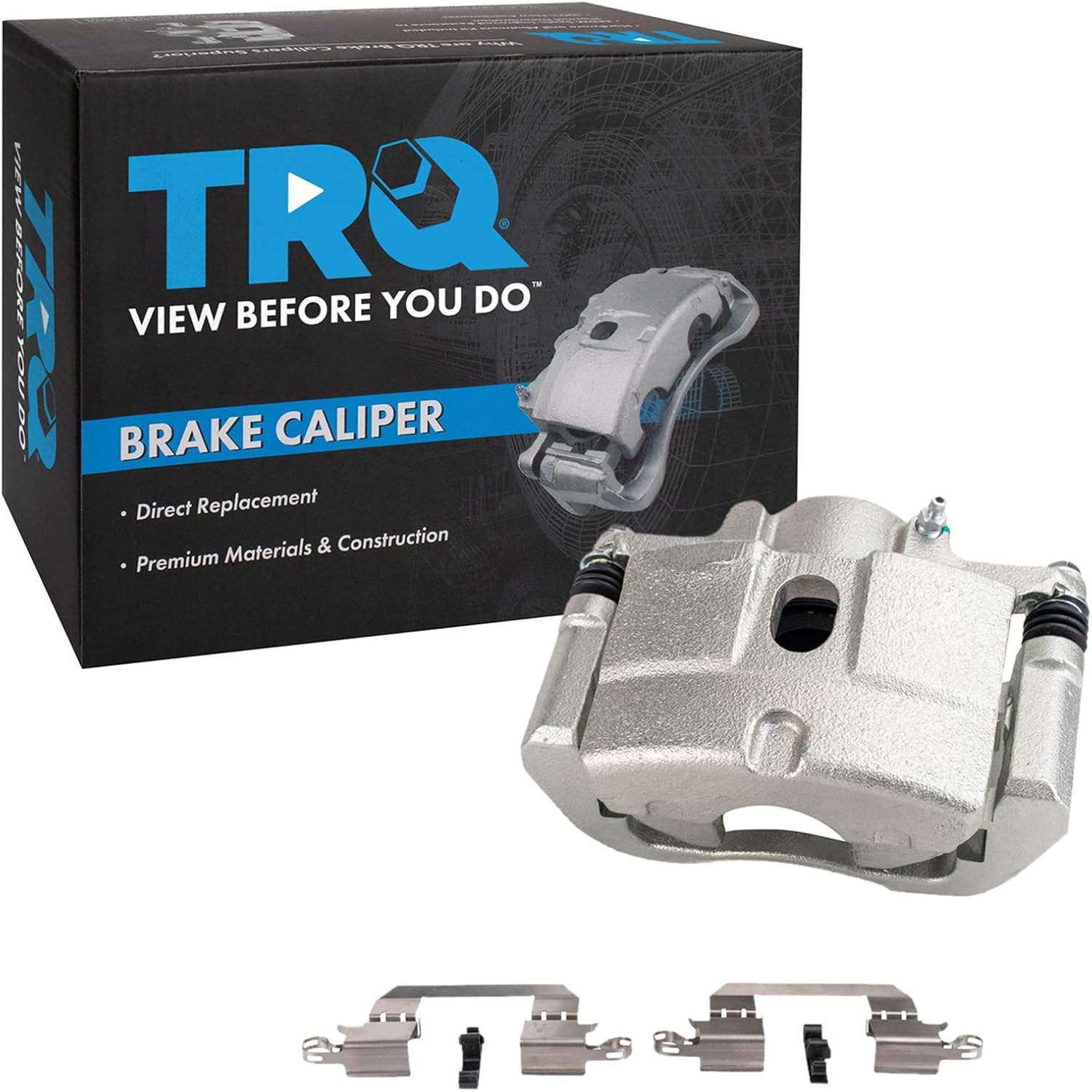 TRQ Front Left Brake Caliper w/Bracket Drivers Side Compatible with 2015-2017 Chrysler 200 2013-2016 Dodge Dart