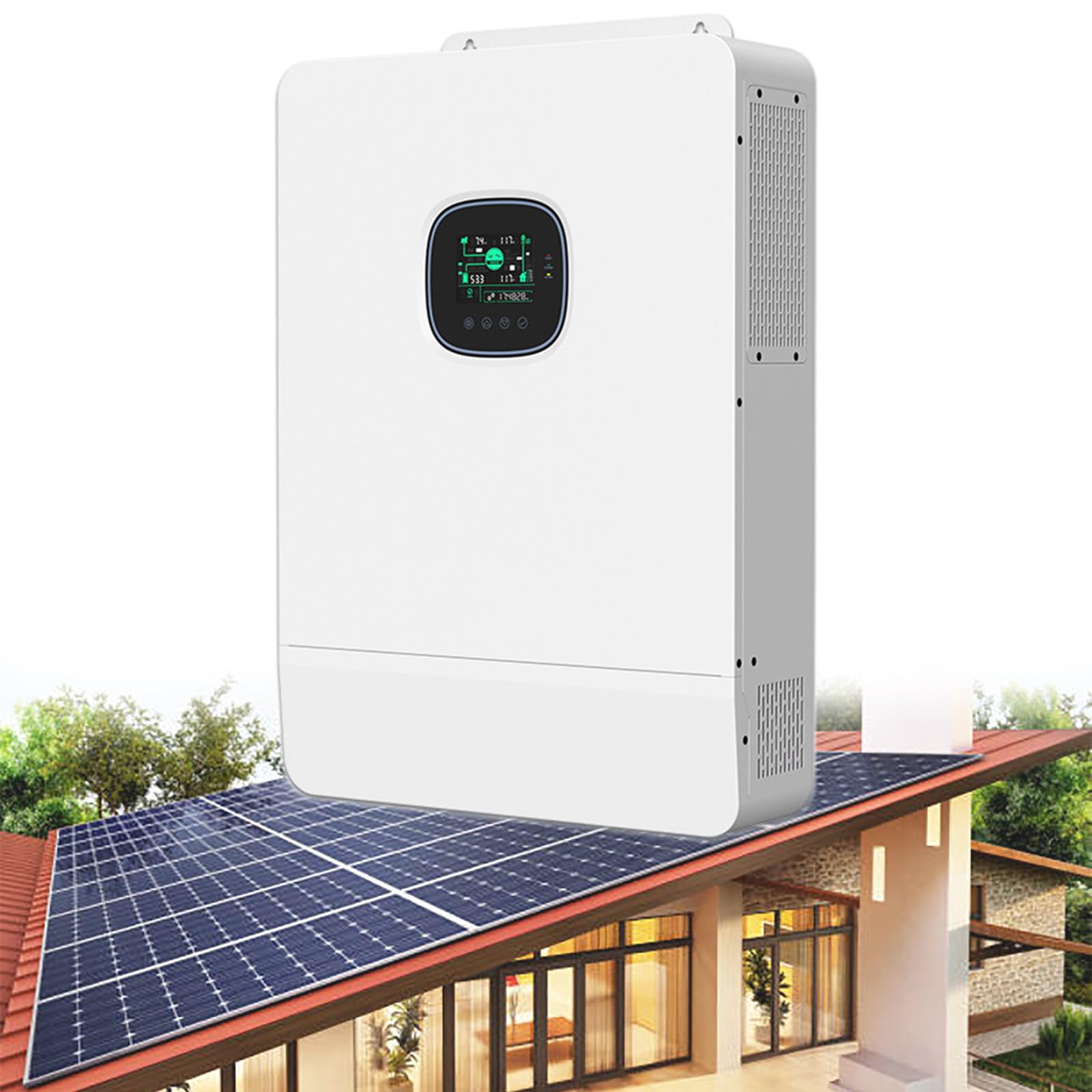 Inverter Solare Ibrido da 10000 W, 48 V CC a 110 V CA, Inverter Solare a Onda Sinusoidale Pura con Regolatore di Carica Solare MPPT da 200 A, per Sistemi Fuori Rete con Batteria da 48 V