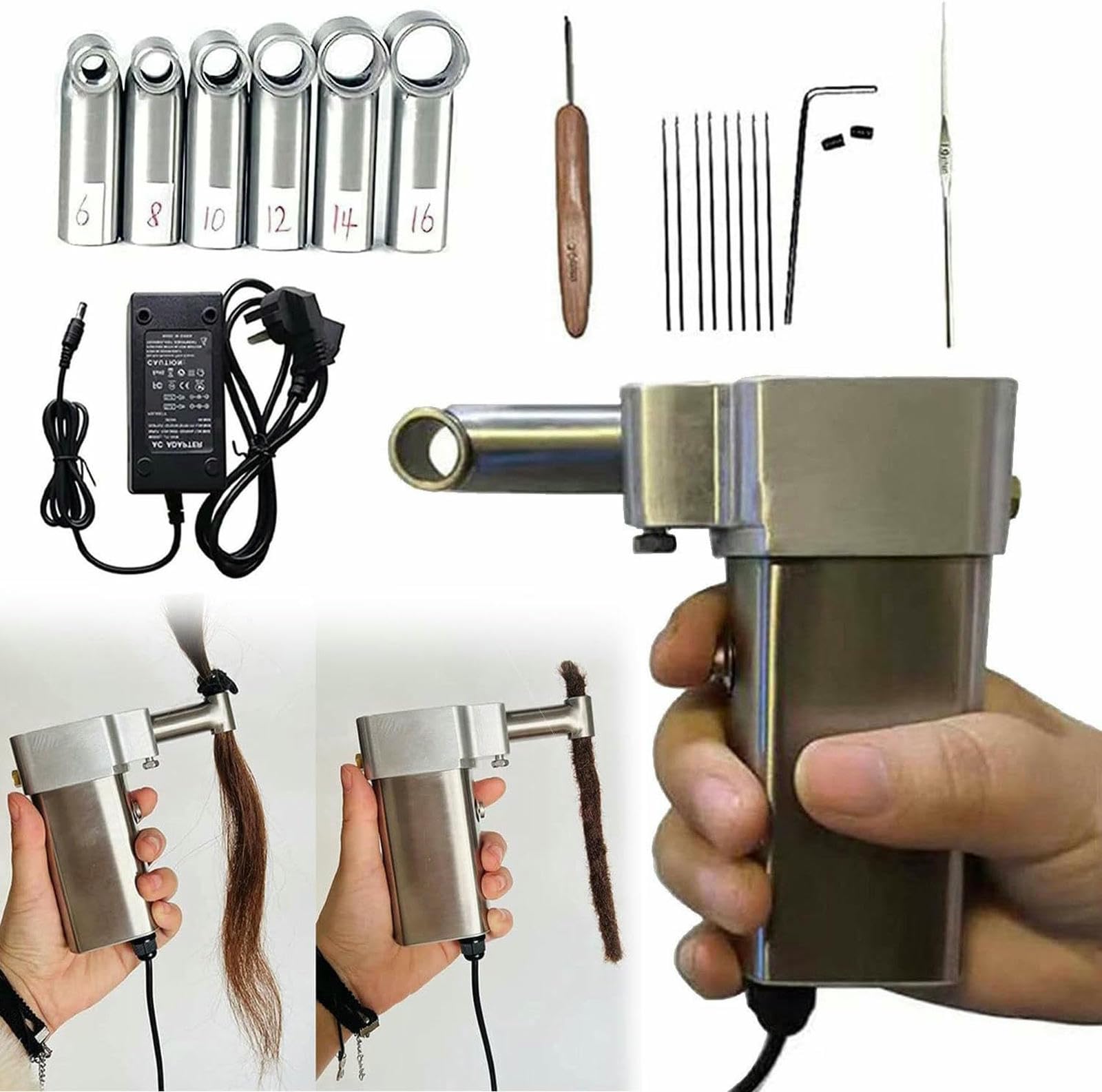 Máquina de rastas automática eléctrica para trenzas y extensiones de cabello