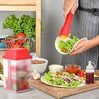 Vista 12 de Contenedor de pepinillos con colador, 2 recipientes de jalapeño de 40.5 onzas con pinzas, 4 botellas de salsa, tarro grande de plástico