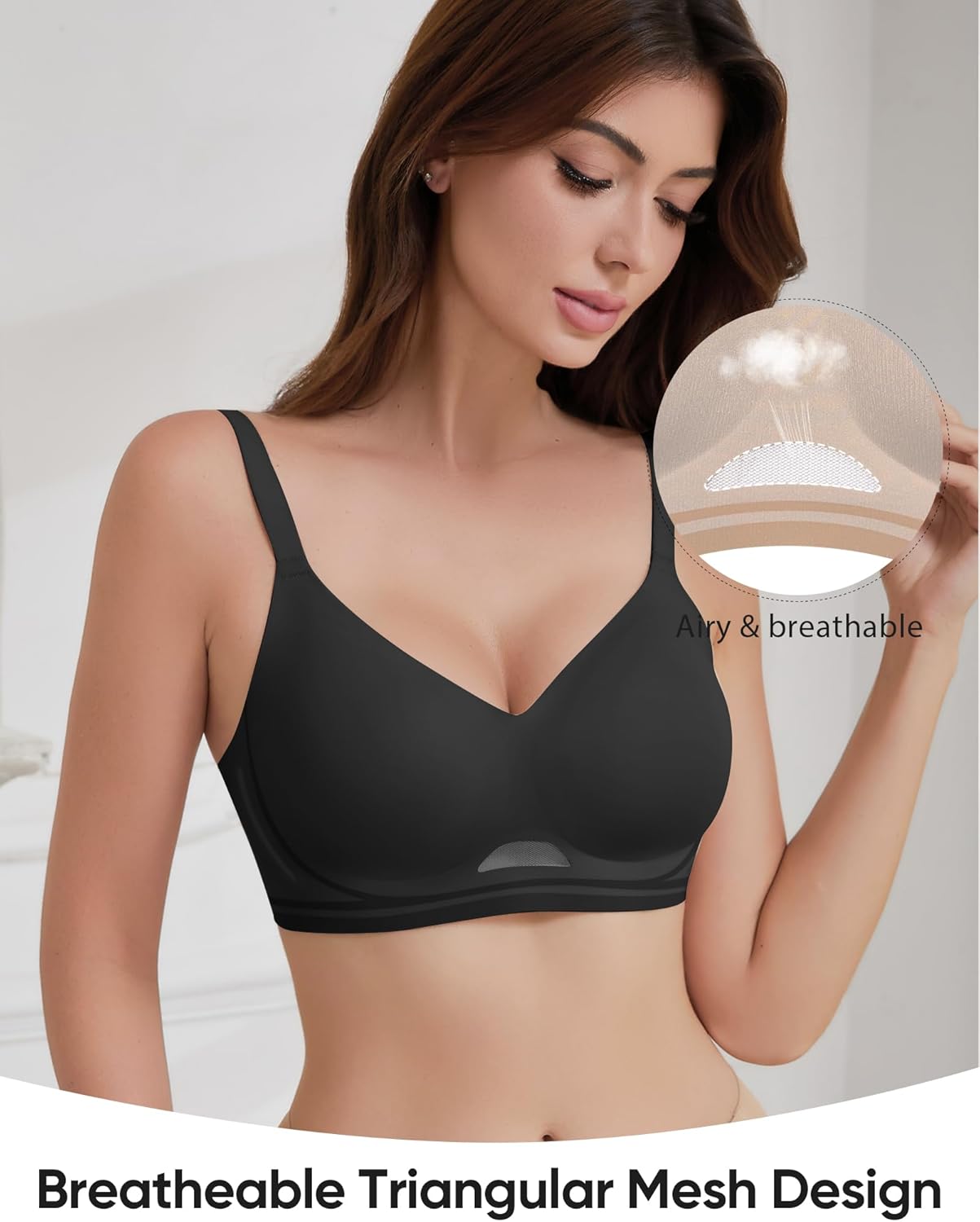 Gel Bras for Women Comfortable No Underwire Seamless Jelly T-Shirt Bra with Soft Support Everyday Full Coverage Bra - Image 6