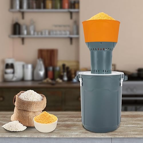 Molinillo eléctrico de grano con embudo, molinillo de maíz comercial de bajo ruido de acero inoxidable para granos de granja, granos secos, hierbas,