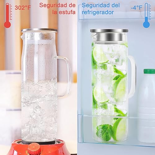 Miniatura 9 de Yirilan Paquete de 3 jarras de vidrio - 74oz/2.2L, 51oz/1.5L