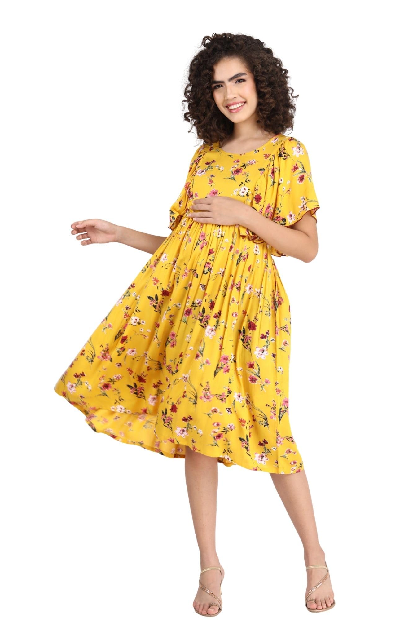 Miami Boho Maternity & Nursing Flap Dress for Women-image-7
