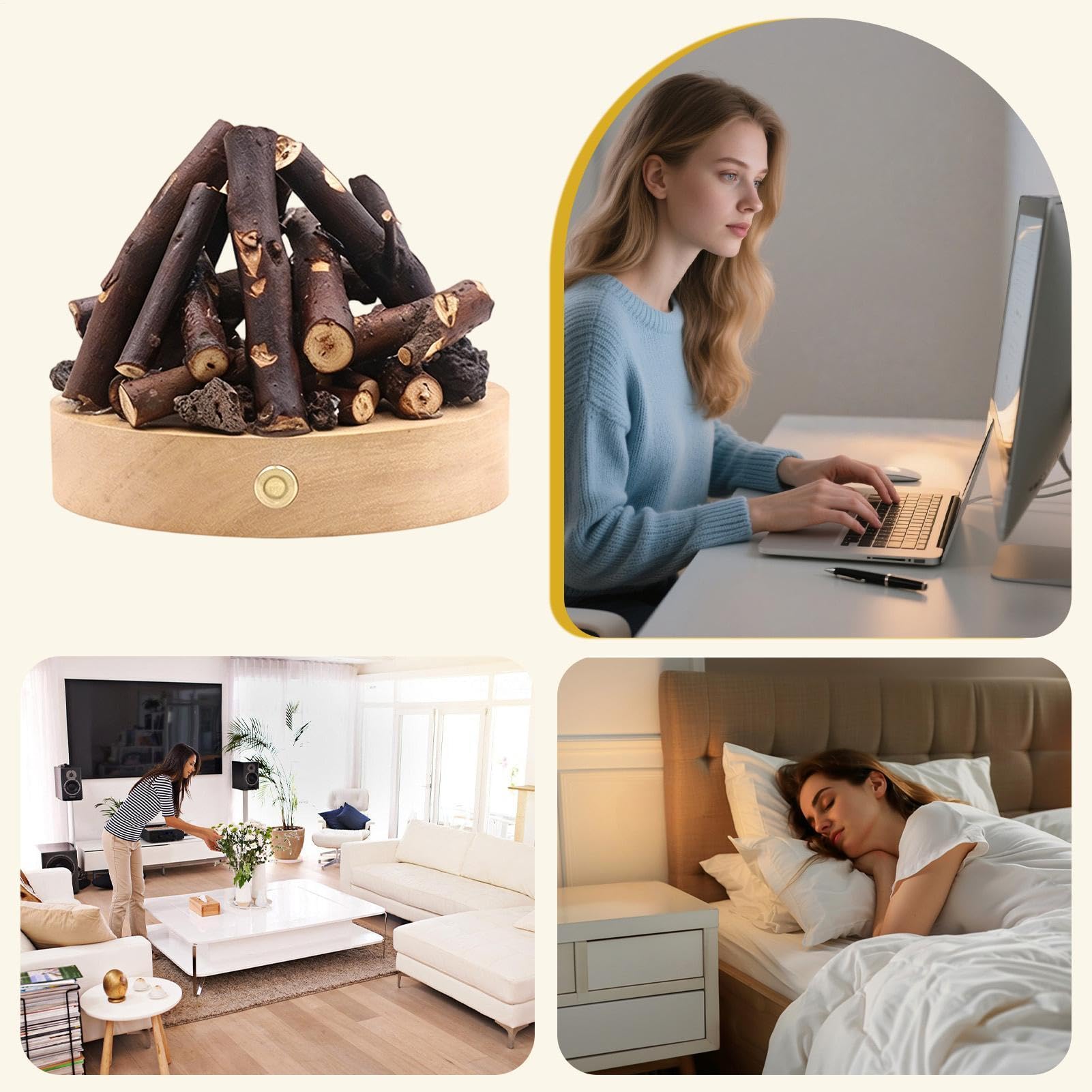 Lampada a Tavolo per Comodino Illuminazione A Falò Con Controllo Touch | Lampada LED Comodino Per Sonno E Riposo Adatto per la Camera da , Mensola, Angolo di Studio, Bambini e Bambine, Ragazzi e R