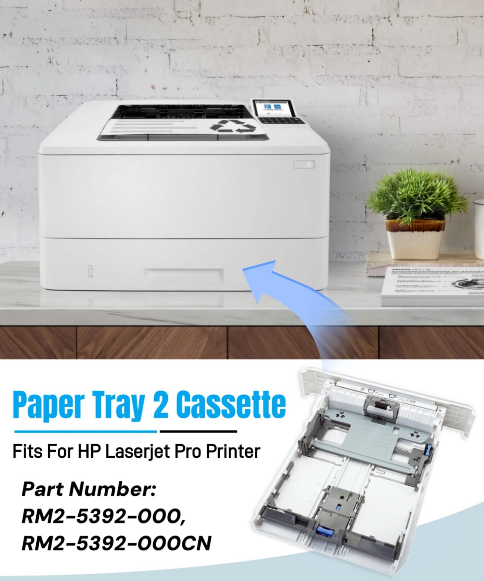 Vassoio carta 2 pezzi per HP Laserjet Pro M402n M402dn M403d M403dn M404n M405 M429dw M329 M304 M305 M426fdw M427dw, capacità 250 fogli
