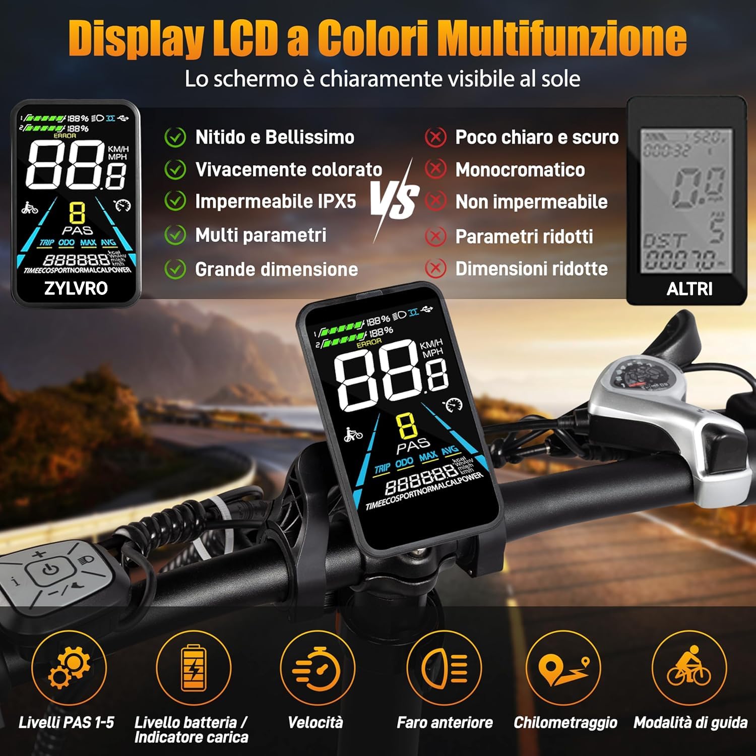 Bici Elettrica Pieghevole Adulti, Bicicletta Elettrica da 48V 13Ah Batteria Rimovibile, 20"×4.0" Fat Tire 7 Velocità ebike, Autonomia di 40-110 km