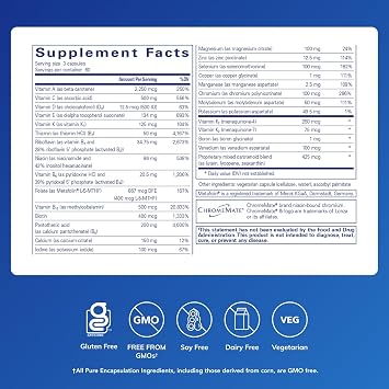 Pure Encapsulations Nutrient 950 with Vitamin K 180's - Multivitamin & Mineral Supplement - Bone & Arterial Support* - Optimal Absorption - Gluten Free & Non-GMO - 180 Capsules