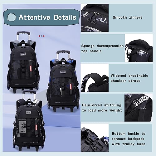 Miniatura 6 de Mochilas con ruedas para niños y escuelas primarias, mochilas con ruedas, A-6 Ruedas-avión, Mochilas Daypack