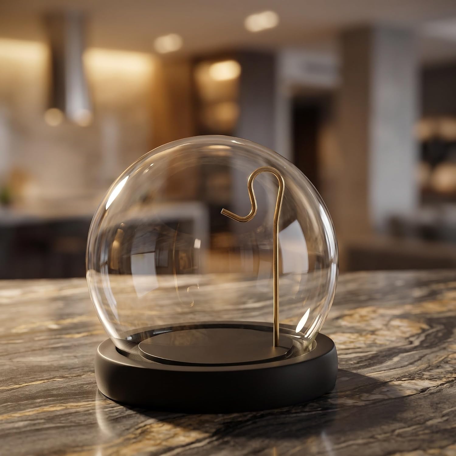 Alipis Glass Pocket Watch Display Dome Case with Wooden Base