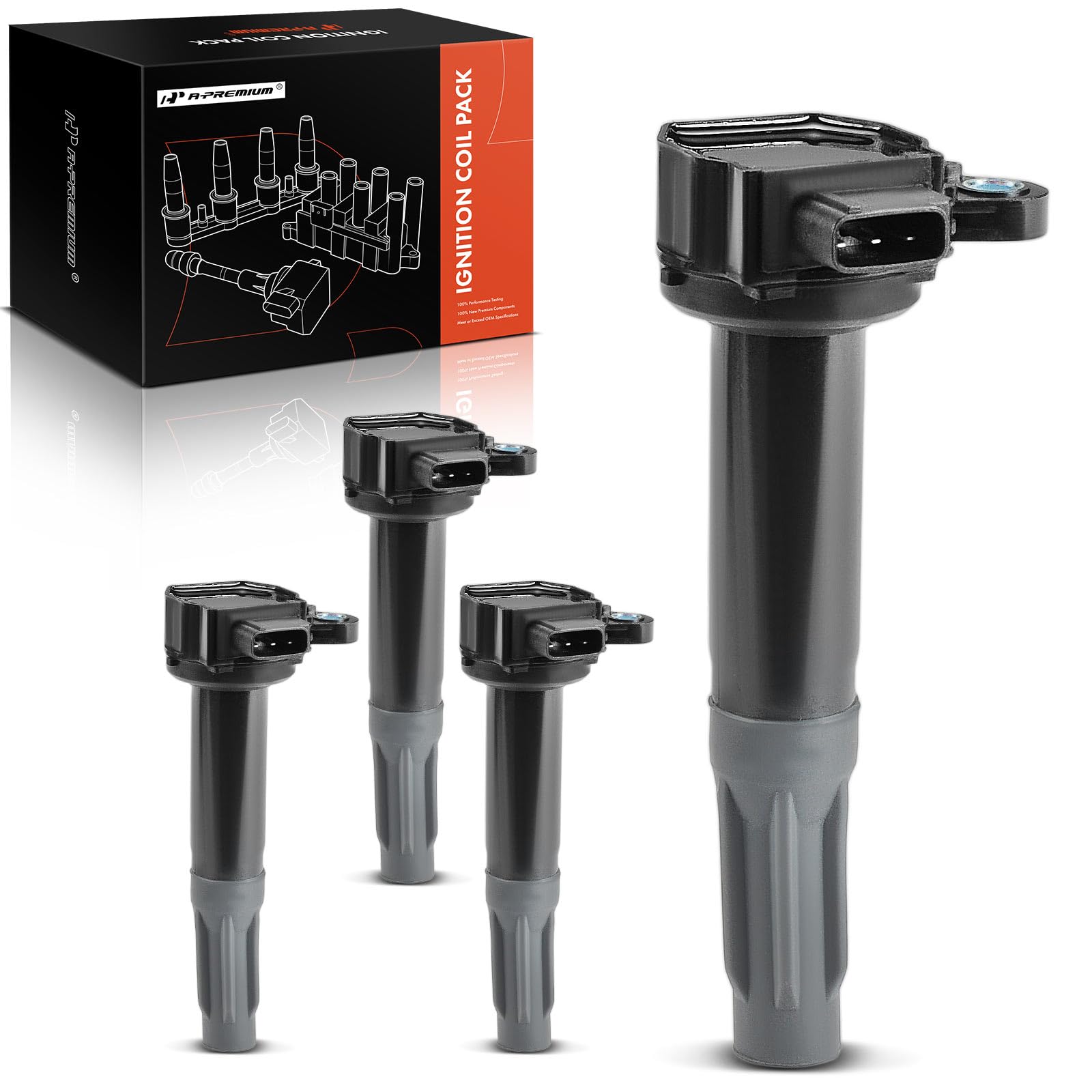 A-Premium Ignition Coil Packs of 4 Compatible with Subaru Legacy 2010-2012 2.5L H4 Naturally Aspirated, Outback 2010-2012 2.5L H4