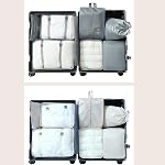 7 Set Packing Cubes for Travel with Shoe Bag & Toiletry Bag - Lightweight Travel Organizers for Suitcase & Carry On, Travel Accessories for Women and Men-(Cream)