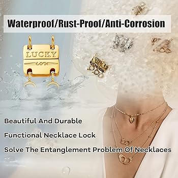 Amazon | Dailyacc ラッキーネックレス 重ね付けクラスプ 18Kゴールド