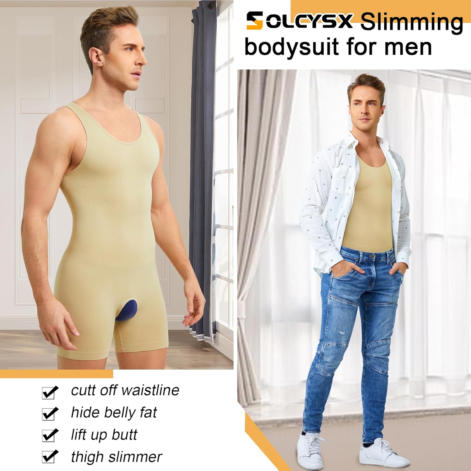 Mens Sleeveless Full Body Shaper Underwear Slimming Compression Bodysuit Shapewear Tummy Control Fajas Para Hombres - Image 2