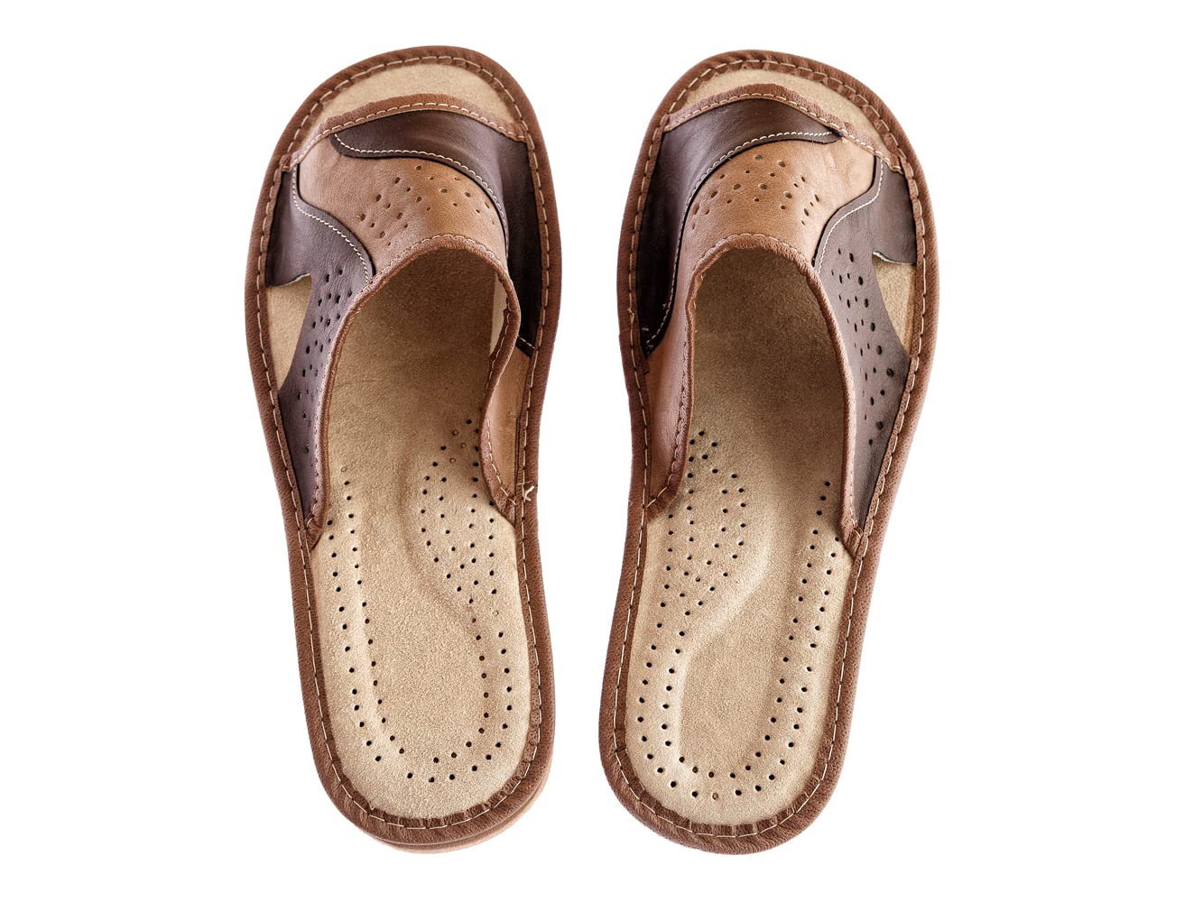 APREGGIO Pantoufles Homme Cuir – Chaussons Confortables et Pratiques – Fabriqué à la Main - 40/46 EU