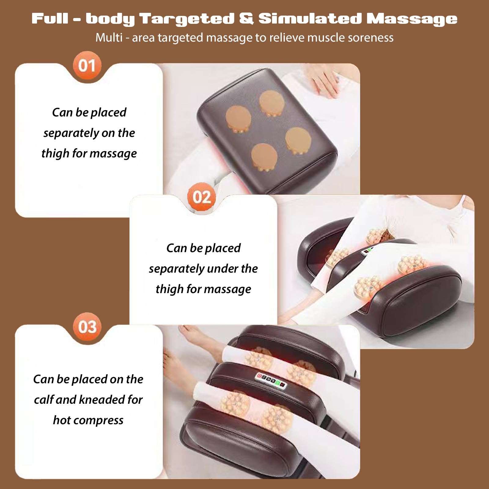 Massagematte Ganzkörpermassage mit Wärmefunktion und 10 Vibrationsmotoren, Verstellbarer Lendenairbag Akupressurmatte, Abnehmbarer Massageauflage für Nacken Rücken, für Massagestuhl, Massageliege