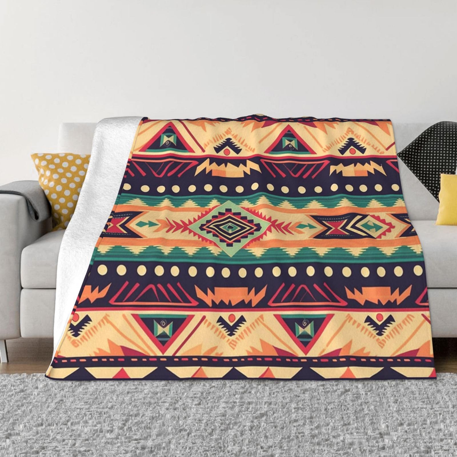 Couverture chaude toutes saisons style sud-ouest pour canapé et lit
