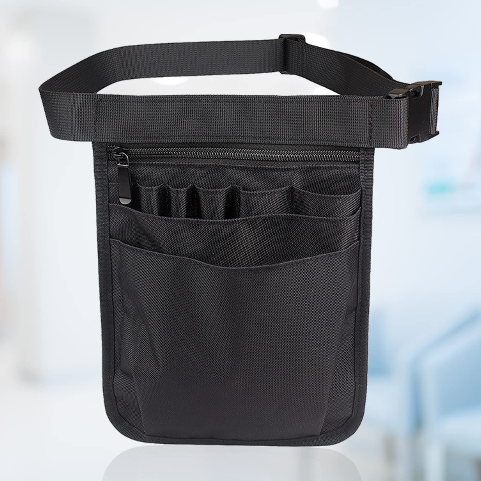 Sac Banane Organisateur Infirmier - Nylon 900D, Multiples Poches, Ceinture Réglable, Noir