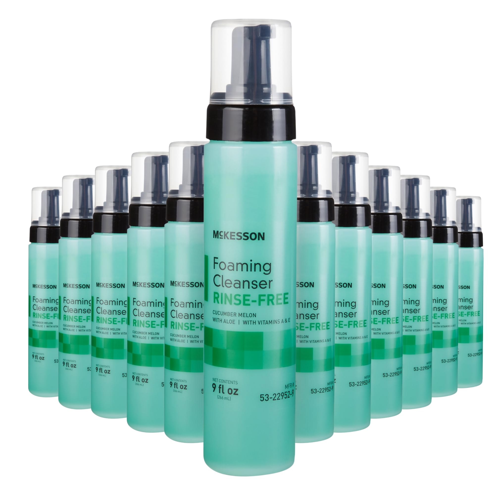 McKesson Rinse-Free Foam Cleanser with Aloe 9 oz 12 Count Vitamin A and E - Body Wash Shampoo