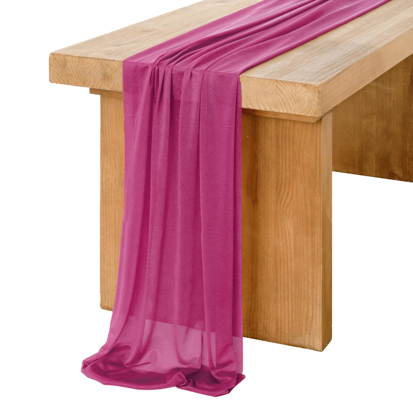 Ivory Table Runner - 14ft Sheer Chiffon for Weddings -12