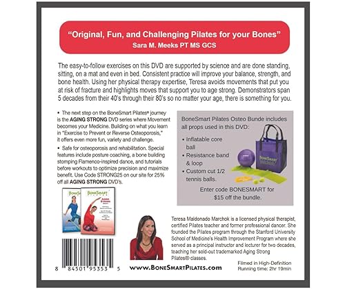 BoneSmart Pilates DVD Exercise to Prevent or Reverse Osteoporosis-Improve Posture Build Bone Age Strong